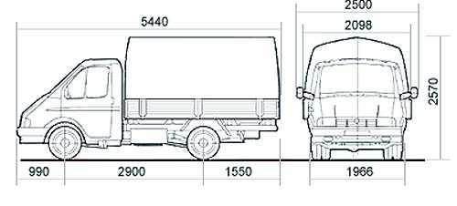 Размеры ГАЗ 3302